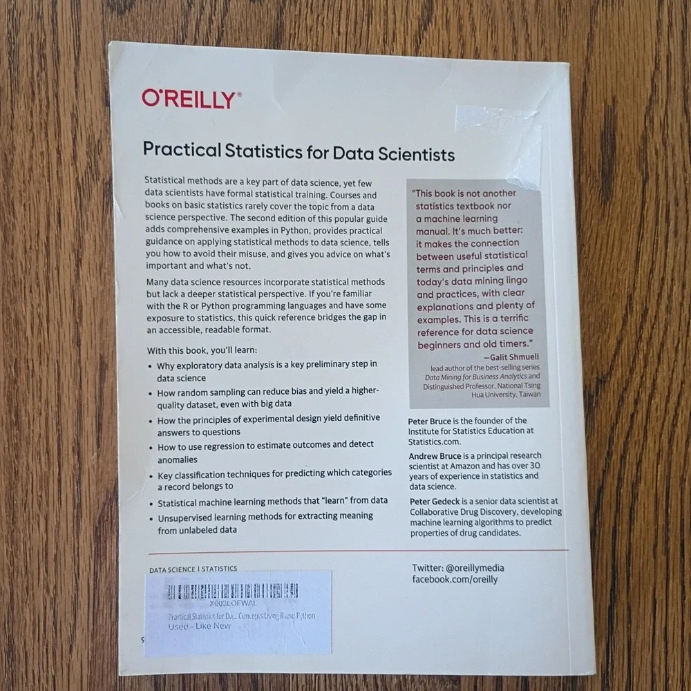 Practical Statistics for Data Scientists Bruce, Bruce, Gedeck Trade Paperback